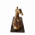 Sculpture en bronze animal Artisanat à simple cheval Statue en laiton Deco Tpal-247